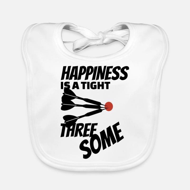 Darts Happiness is a Tight Three Some - Threesome Organic Baby Bibs