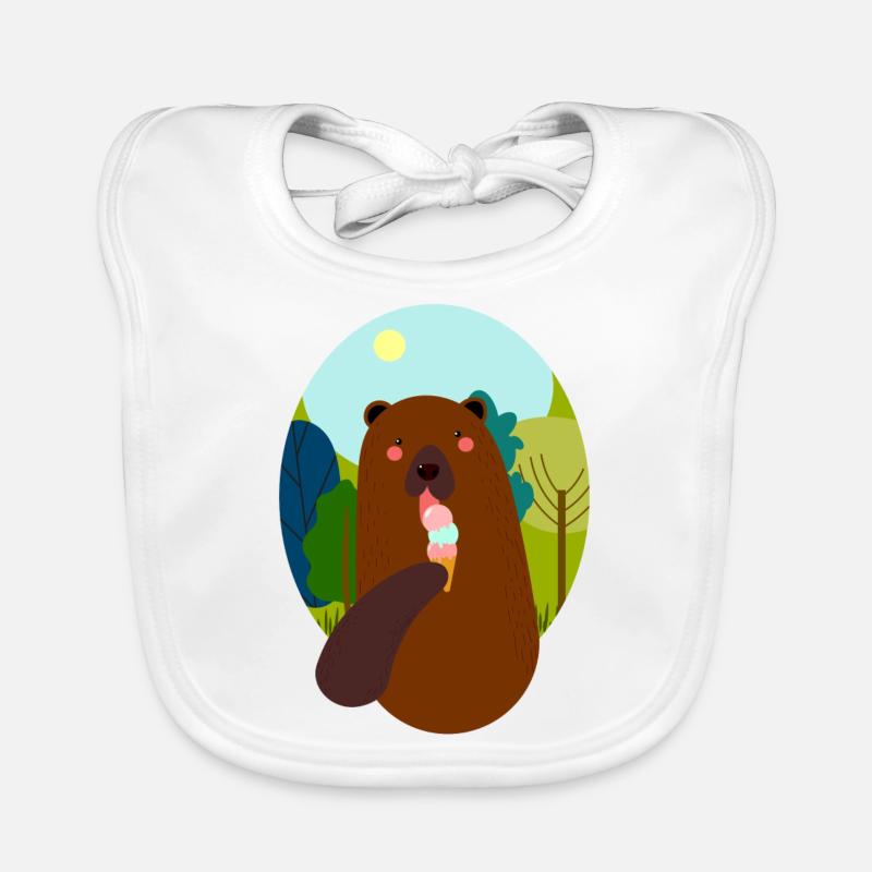 Bear with ice Organic Baby Bibs