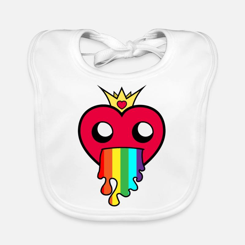 Regenbogen Herz ! Geschenk Idee ! Baby Bio-Lätzchen