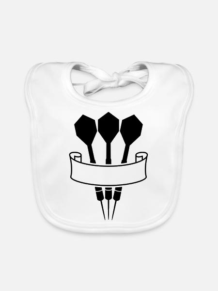 Darts Banner Logo - Bavoir bio Bébé - blanc - Devant