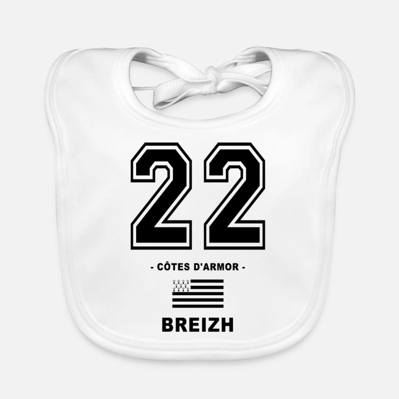 22 breizh bretagne - Bavoir bio Bébé - blanc