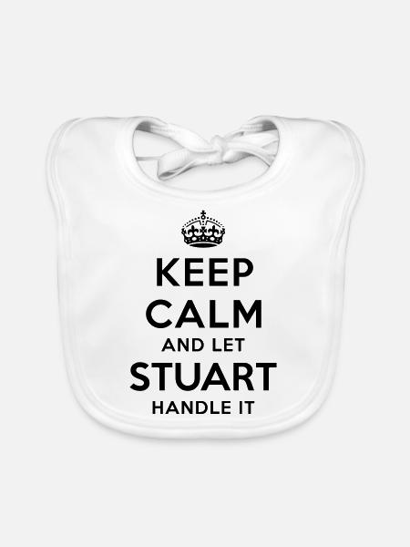 keep calm and let stuart handle it - Organic Baby Bibs - white - Front