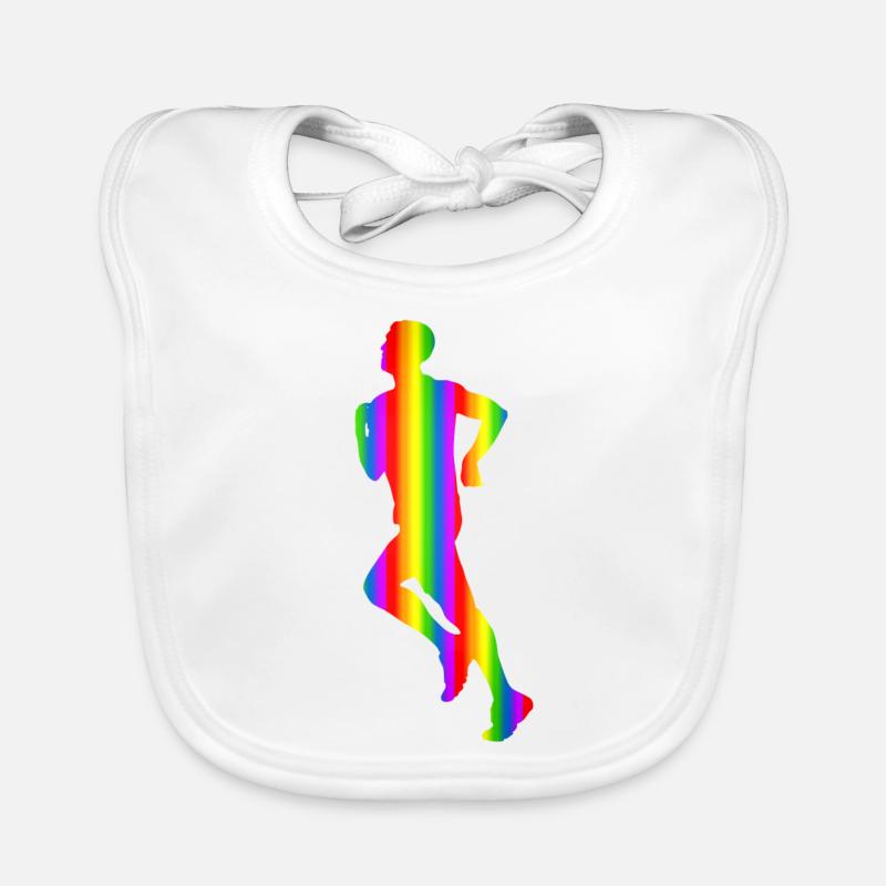 Bunter Läufer Regenbogen Baby Bio-Lätzchen