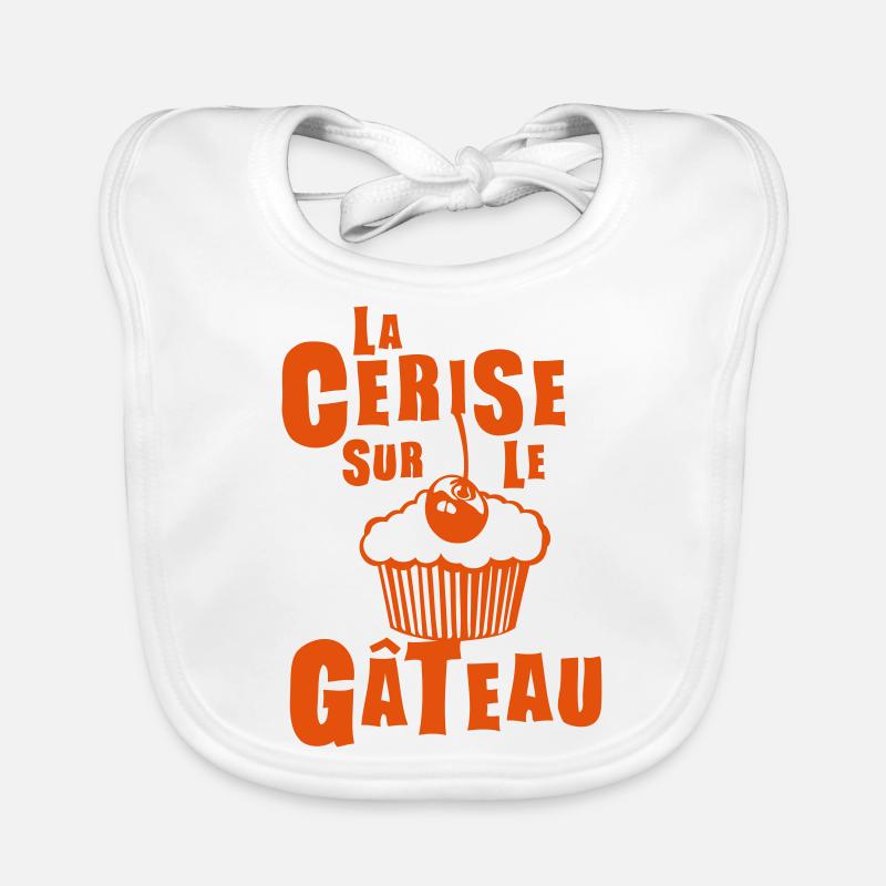 cerise sur gateau expression - Bavoir bio Bébé - blanc