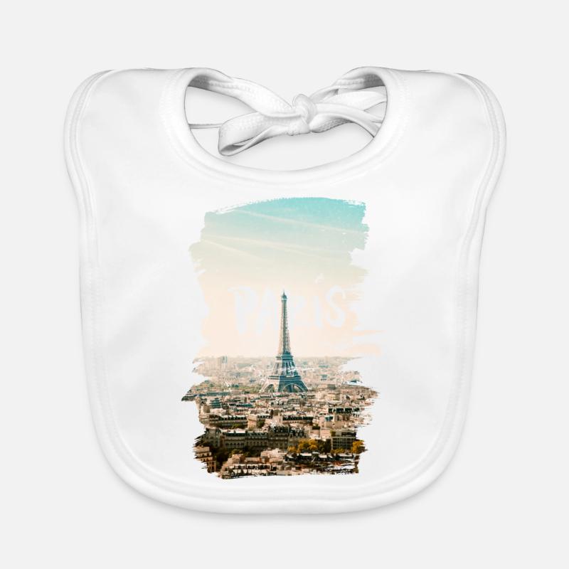 Paris - Bavoir bio Bébé - blanc