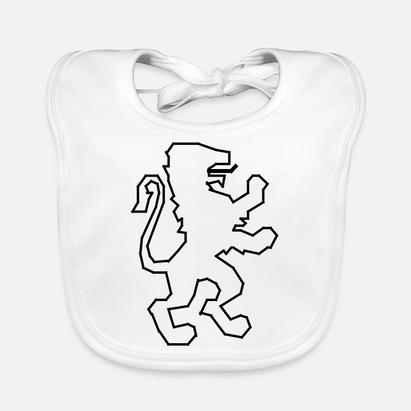 Löwe Wappen / Lion - Baby Bio-Lätzchen - Weiß