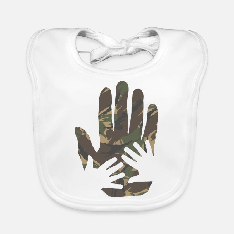 camo hands dutch army pattern Organic Baby Bibs