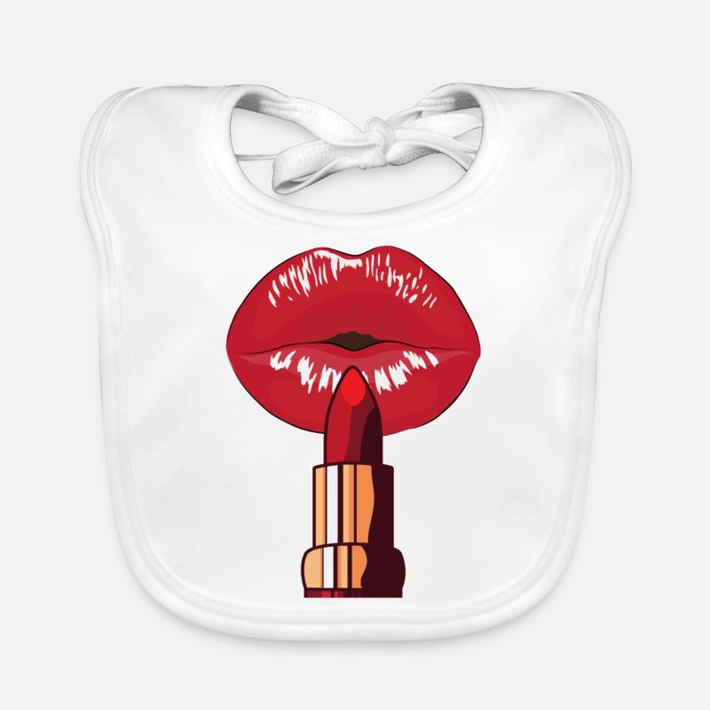 makeup, lipstick Organic Baby Bibs
