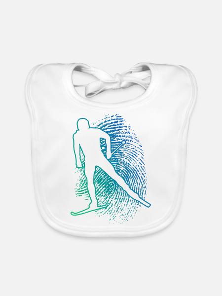 Women's Cross-Country Classic Men's Cross-Country Skating Skating - Organic Baby Bibs - white - Front