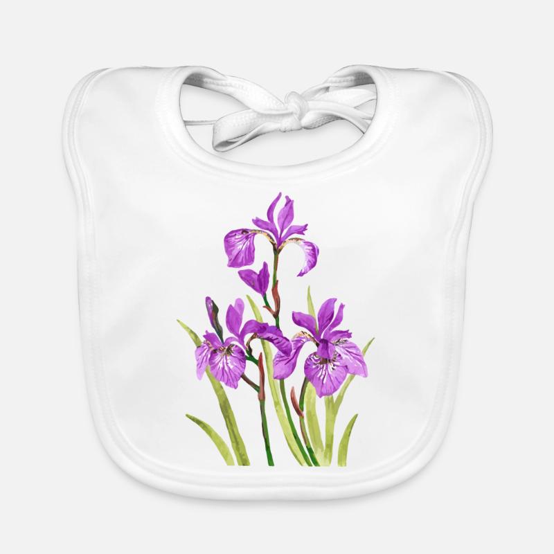 Blumen - Baby Bio-Lätzchen - Weiß
