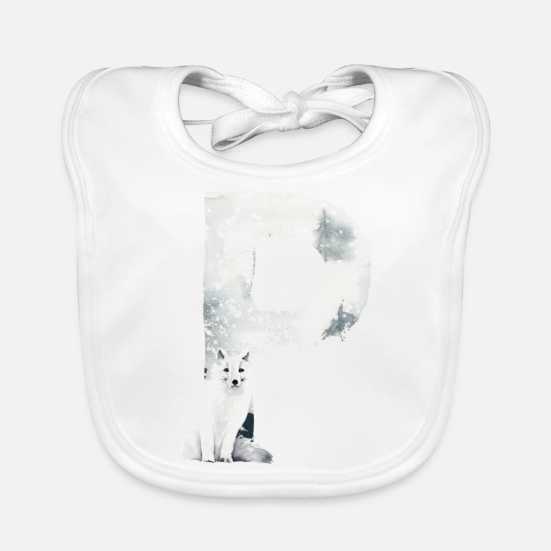 P– decorative character – winter Organic Baby Bibs