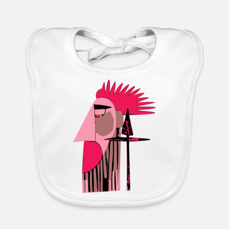 Futuristic retro punk Organic Baby Bibs