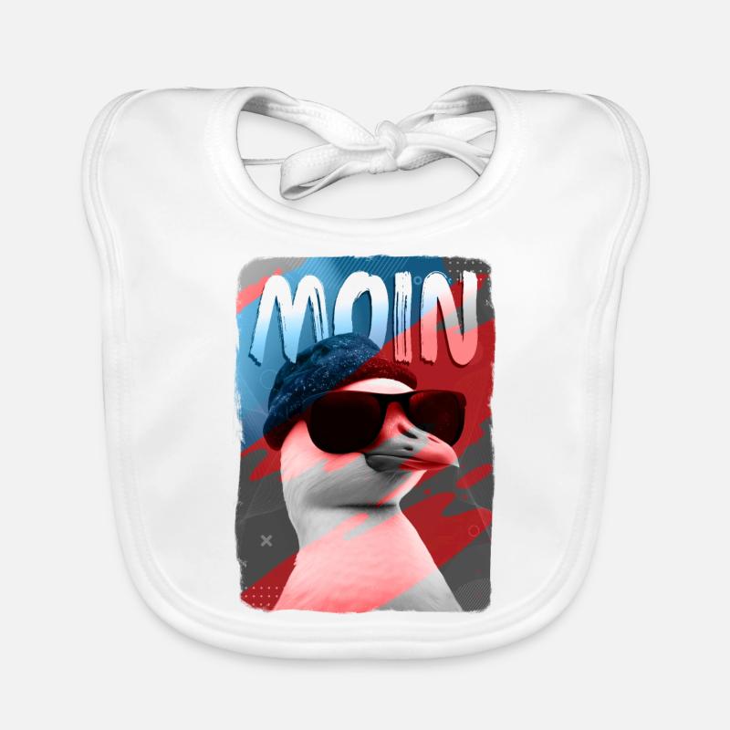 Moin! Hamburger Möwe mit Sonnenbrille Baby Bio-Lätzchen