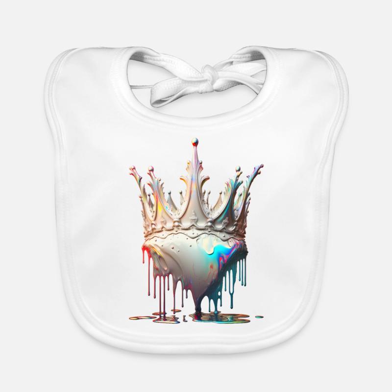 Melting crown white Organic Baby Bibs