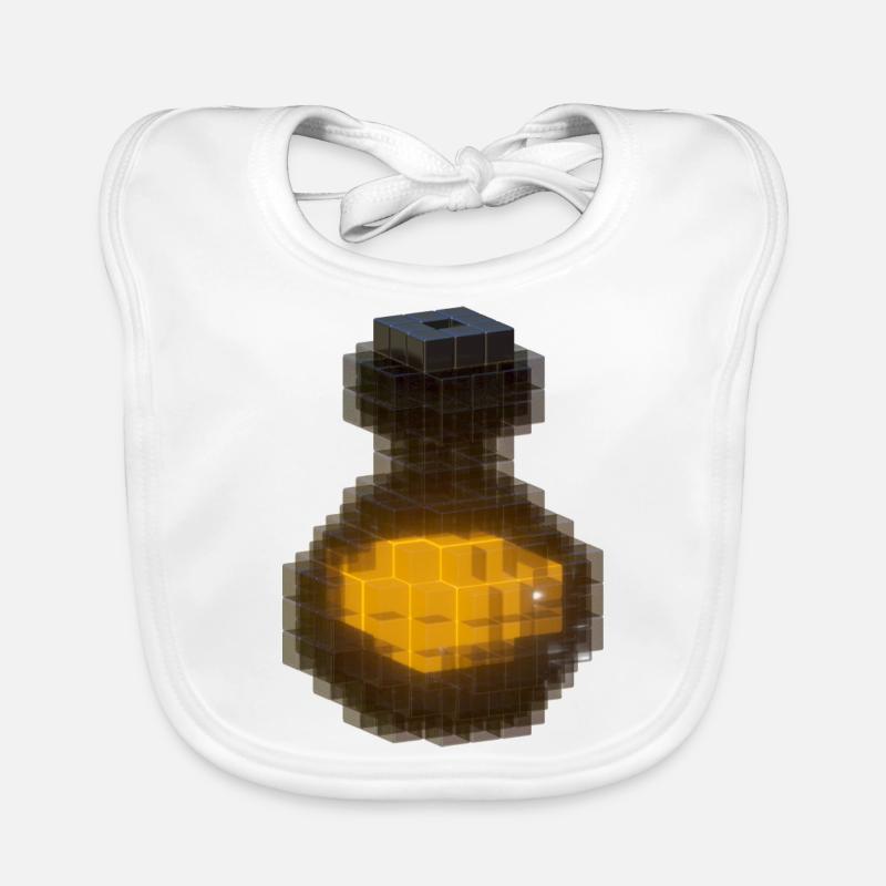3D Design Black 3D Cubes Bottle Orange Potion 2023 Organic Baby Bibs