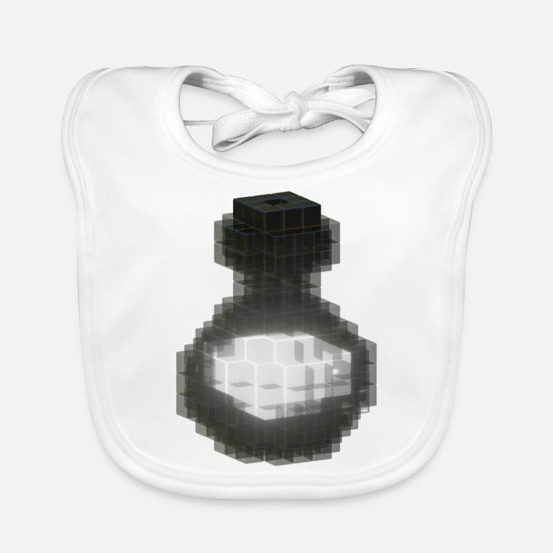 Black Gothic Crystal Bottle - Magic White Potion Organic Baby Bibs