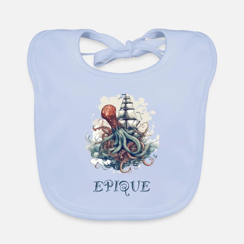 Octopus Combat Organic Baby Bibs