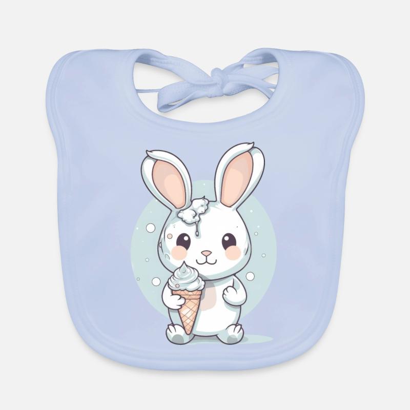 Sommerlicher Genuss: Hase mit Eis Baby Bio-Lätzchen