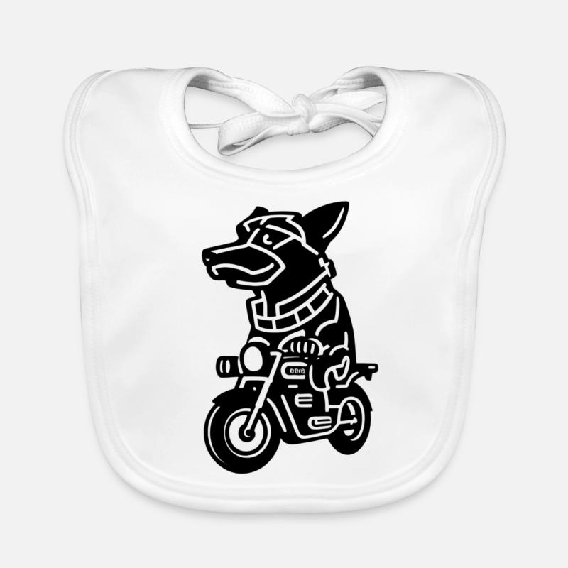 Funny dog biker Organic Baby Bibs