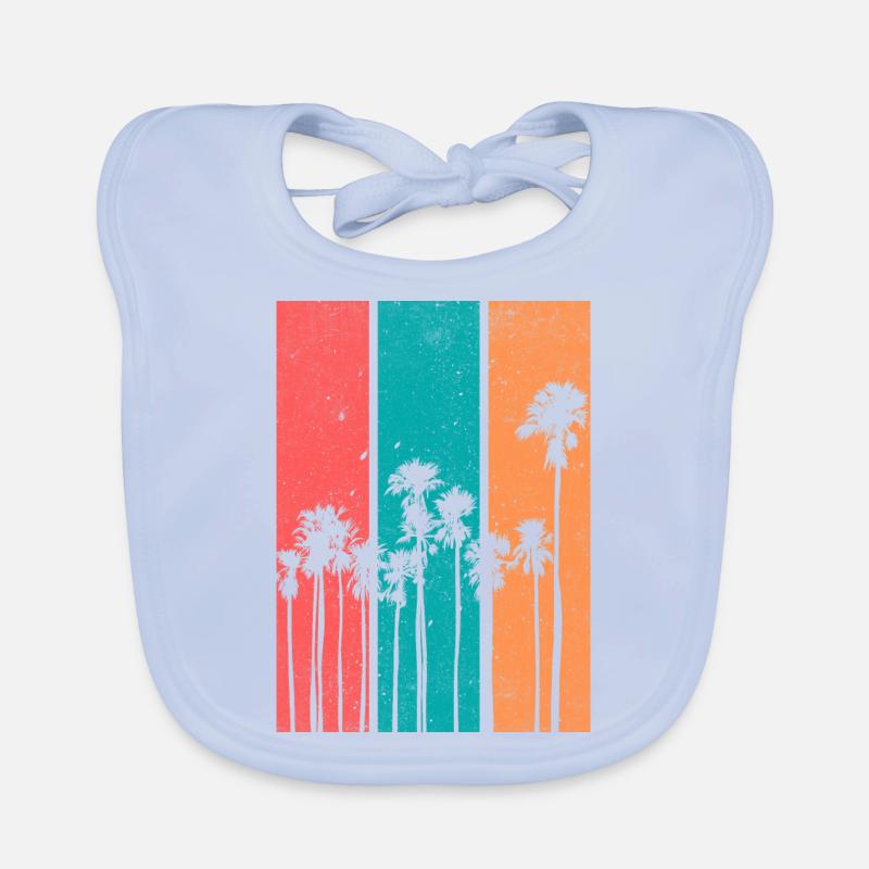 Palm trees beach summer coconut trees Organic Baby Bibs
