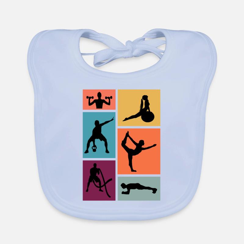 Fitness Exercise Workout Gym Organic Baby Bibs