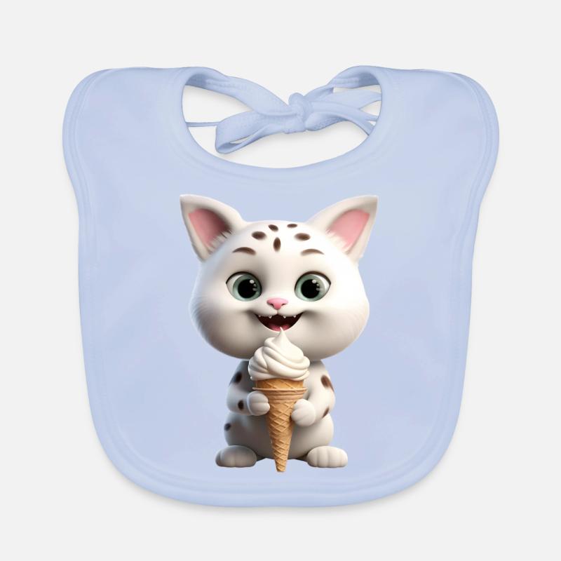 Katze mit Eis Baby Bio-Lätzchen