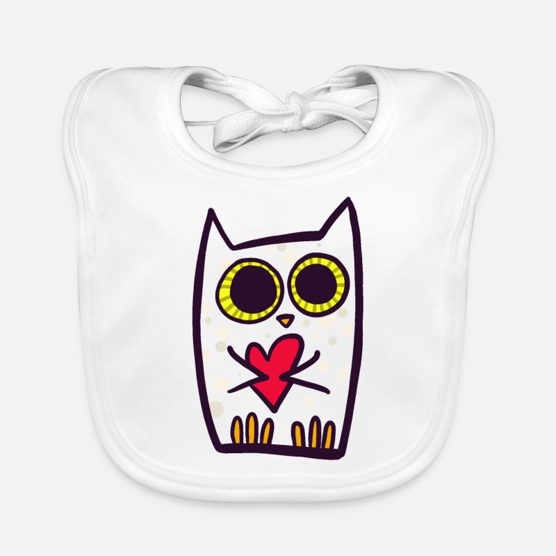 Eule mit Herz Baby Bio-Lätzchen