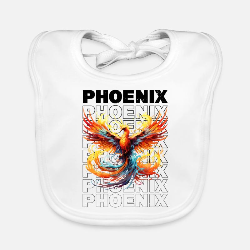 Phoenix Phoenix Fire Flames Mythologie des oiseaux Bavoir bio Bébé