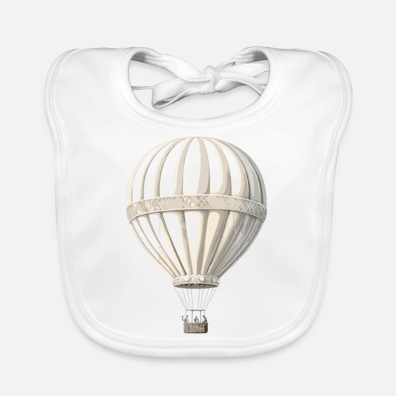weißer Heißluftballon Baby Bio-Lätzchen