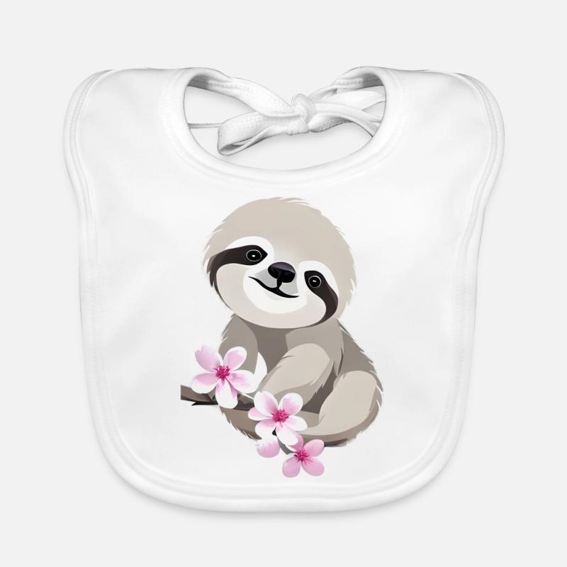 Sloth Sloth Drawing Fatigue Sloths Organic Baby Bibs