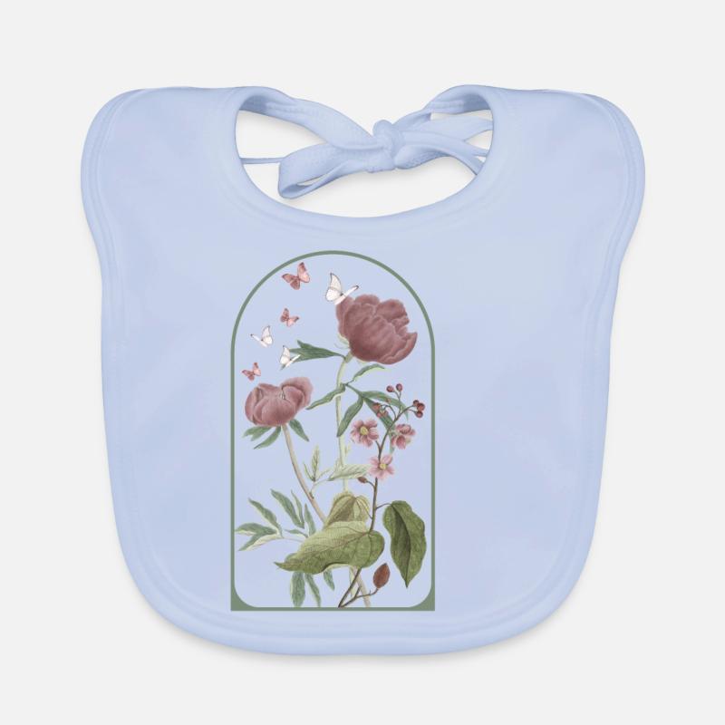 Cadre de fleurs bohémiennes Bavoir bio Bébé