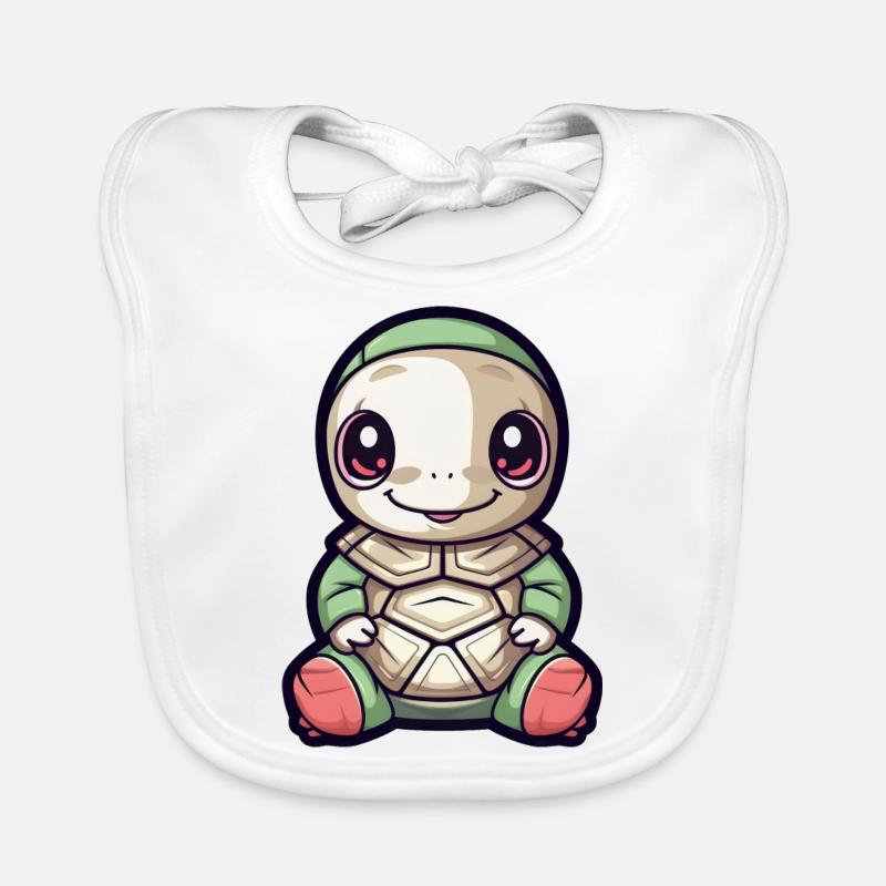 Tortue dans le style de dessin animé - Design mignon 1 Bavoir bio Bébé