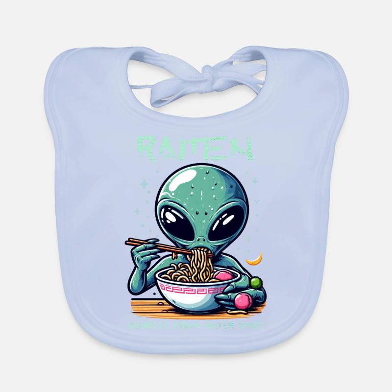 Outer Space Ramen Alien Noodles Organic Baby Bibs