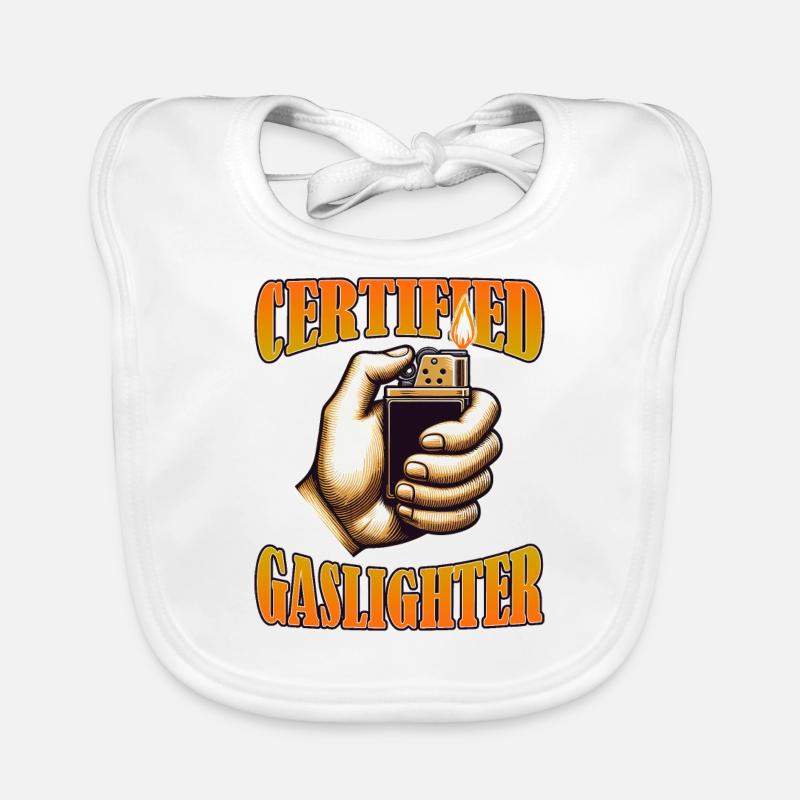 Certified Gaslighter Funny Sarcasm Oddly Specific Organic Baby Bibs