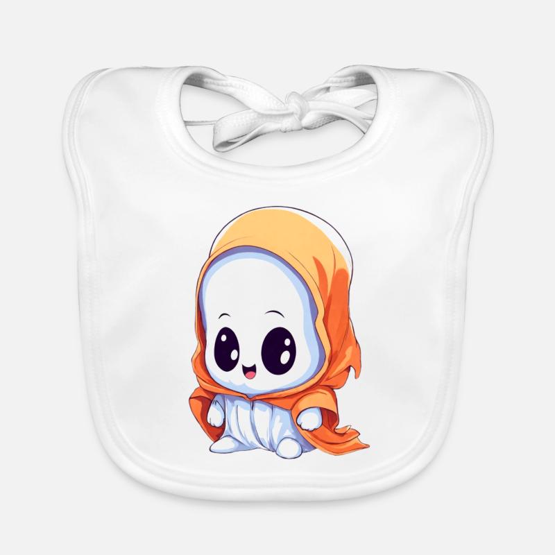 Cute Ghost Ghost Organic Baby Bibs