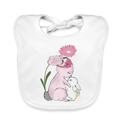 Süßes Hasendesign Mutter mit Kind - Bavoir bio Bébé