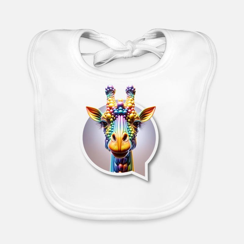 Girafe diversité CSD arc-en-ciel 3D dicton ballon Bavoir bio Bébé