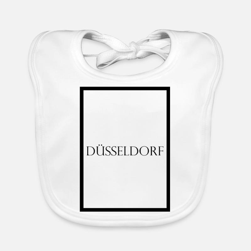Düsseldorf, schlichter Statement Schriftzug Baby Bio-Lätzchen