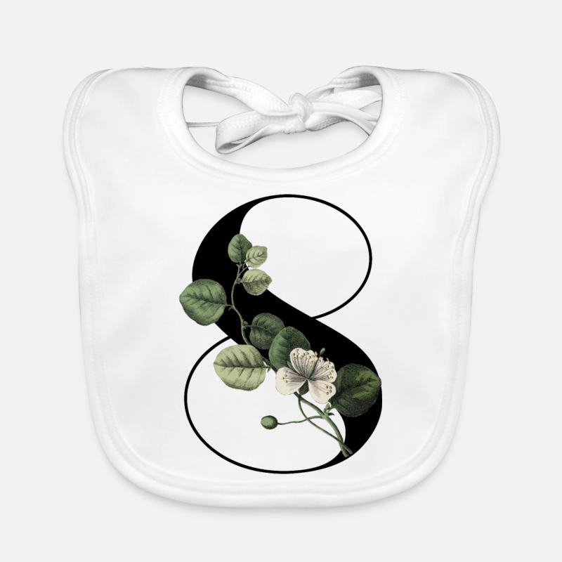 Numéro 8 floral vert -8e anniversaire floral Bavoir bio Bébé