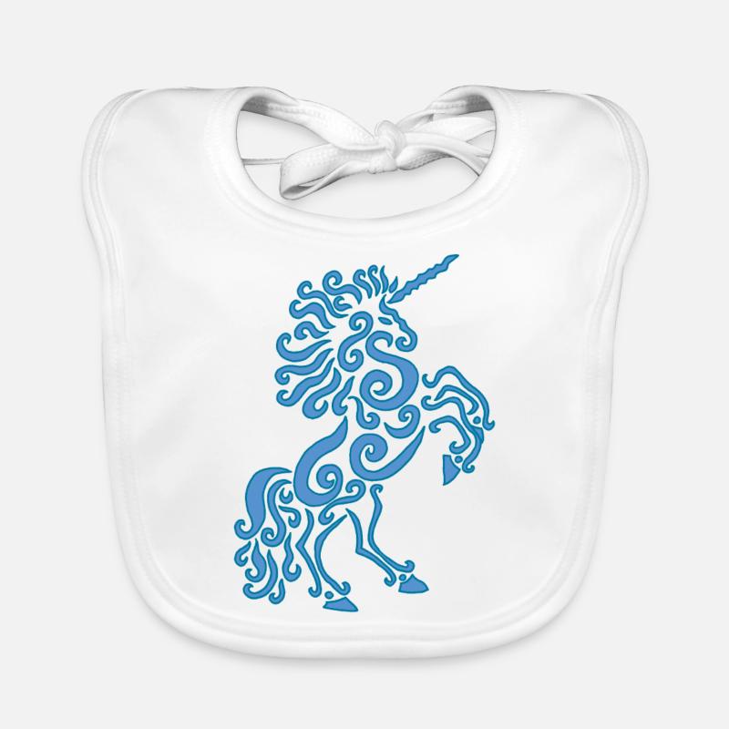 Blaues Einhorn Pferd Baby Bio-Lätzchen