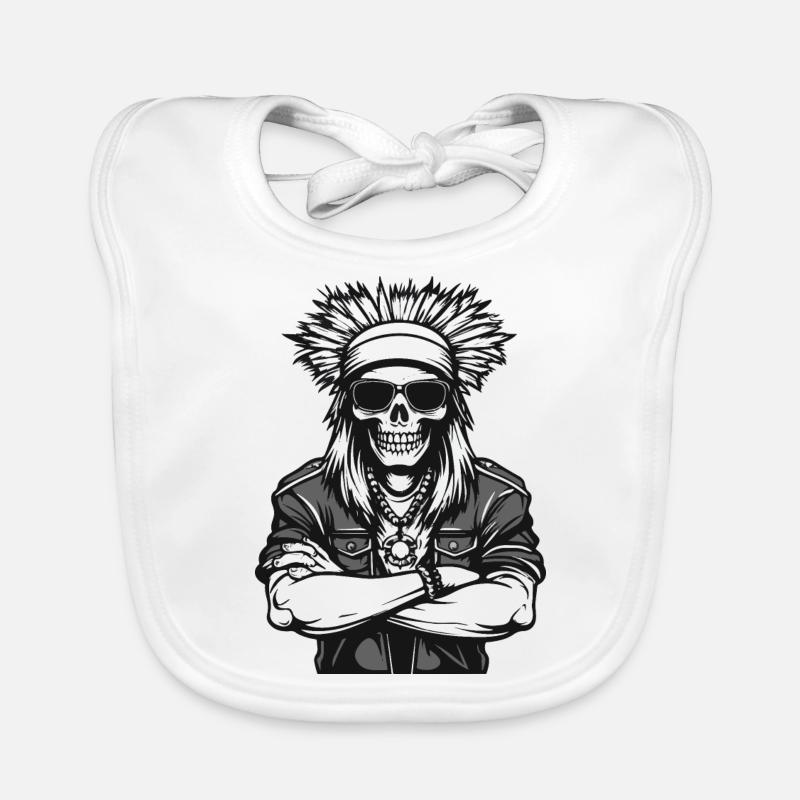 Indian Apache Skull Organic Baby Bibs
