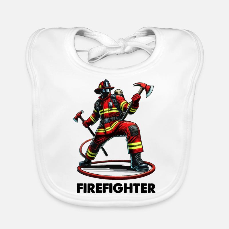 Firefighter Fire Brigade Organic Baby Bibs