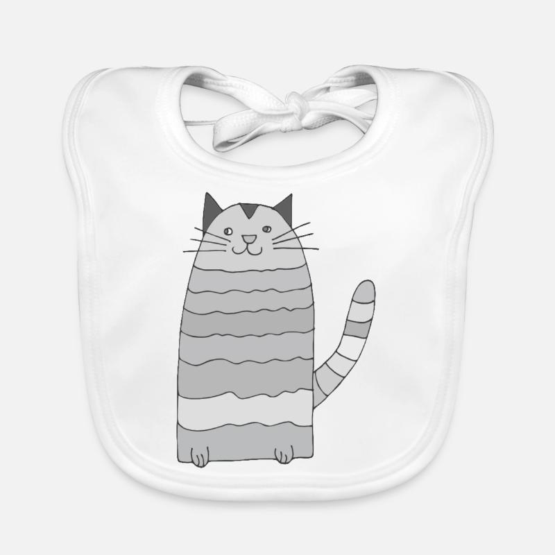 katze geringelt graustufen Baby Bio-Lätzchen