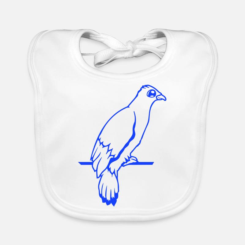Bird Raven Dove Sitting Cable Hawk Eagle Birdie Organic Baby Bibs