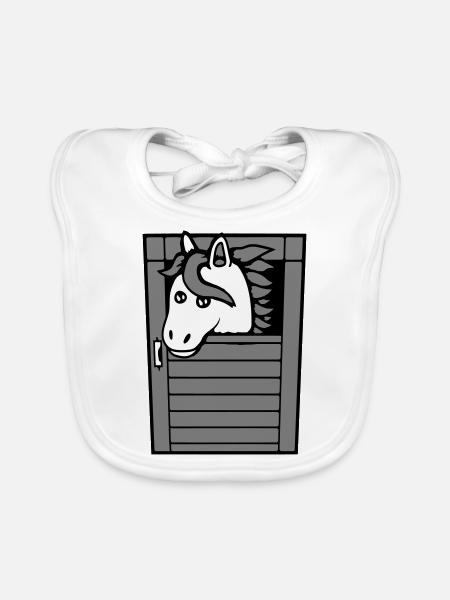 Horse Stable Pony Horse Peeps Cute - Organic Baby Bibs - white - Front
