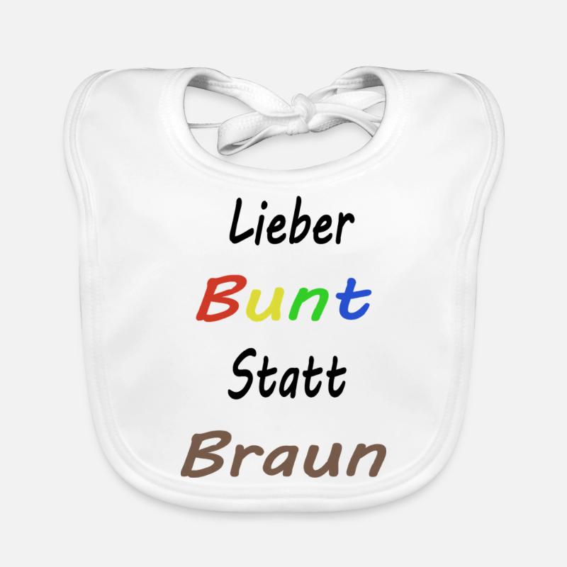 Liber Bunt statt Braun - Baby Bio-Lätzchen - Weiß