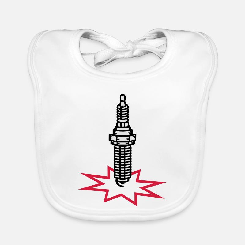 A spark plug with spark Organic Baby Bibs