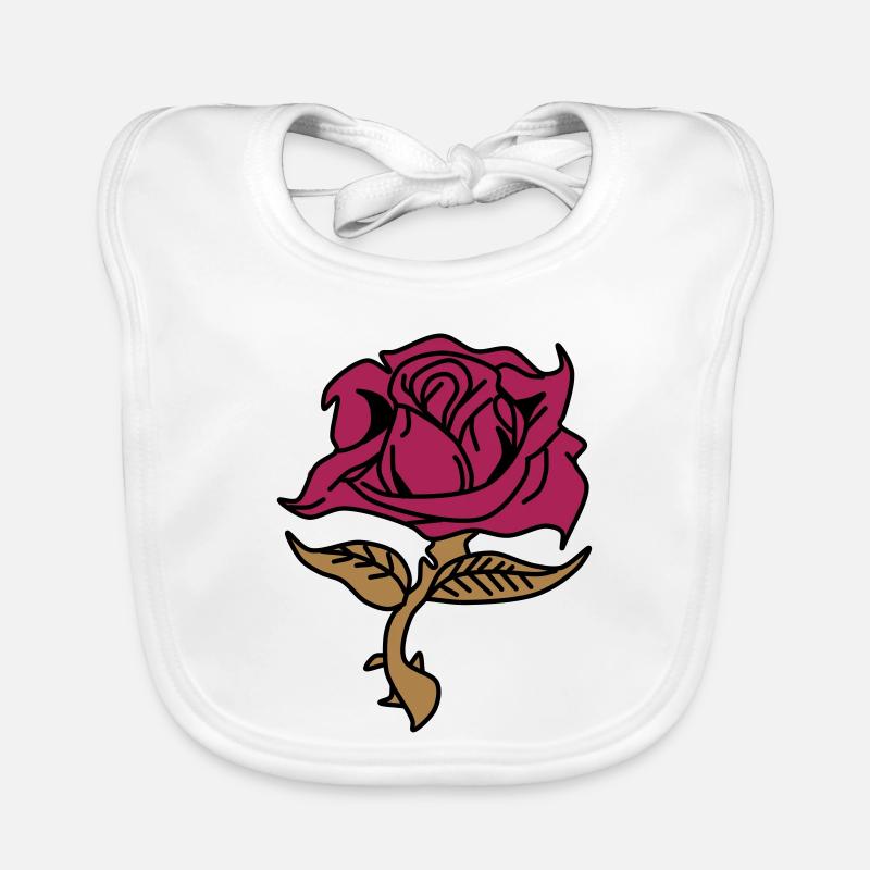 Rose (Blume) Baby Bio-Lätzchen