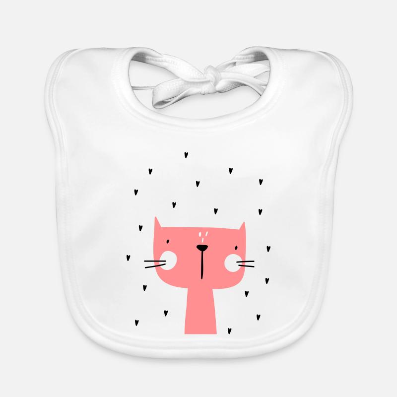 Cat with heart Organic Baby Bibs