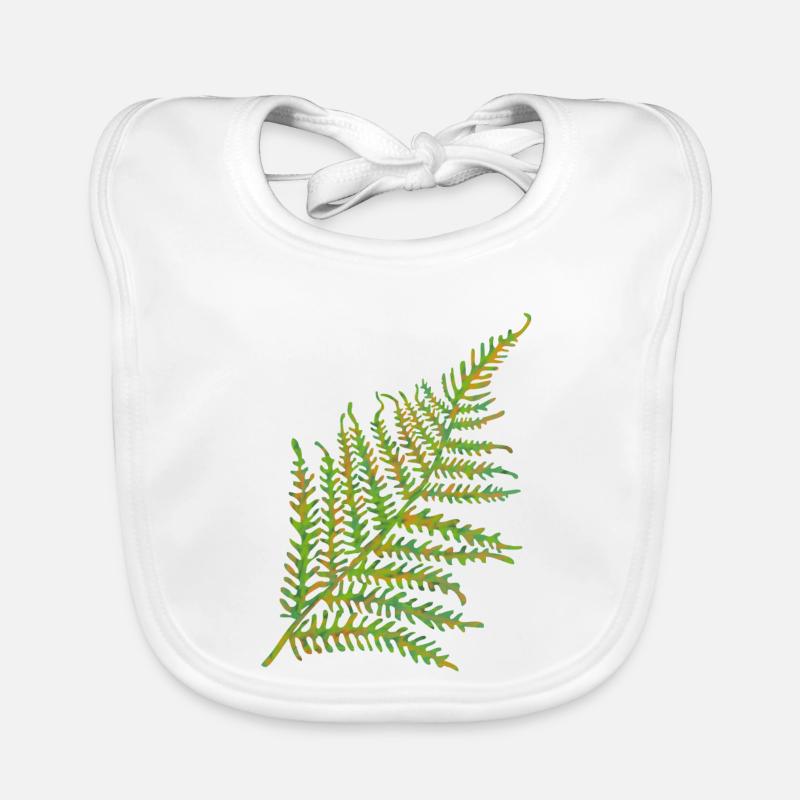 Fern leaf motif Organic Baby Bibs